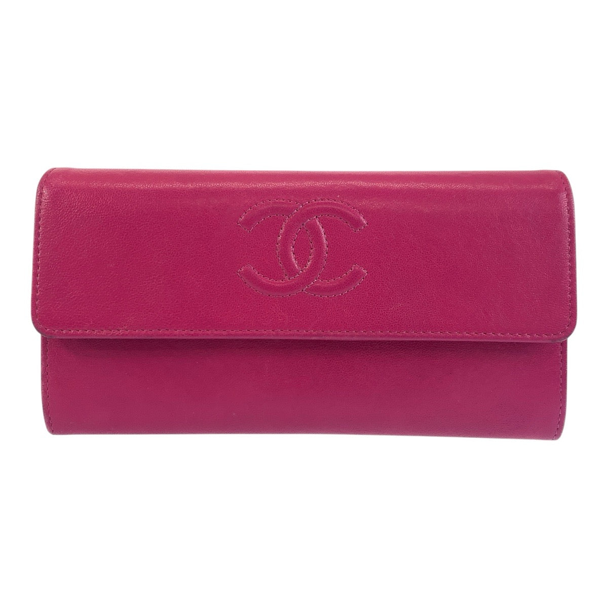 Chanel Coco Mark Leather Long Wallet