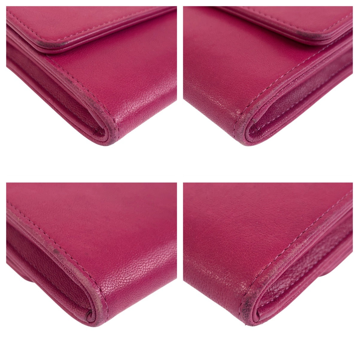 Chanel Coco Mark Leather Long Wallet