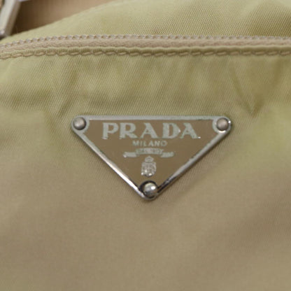 PRADA Shoulder Bag Nylon Beige Auth 50397