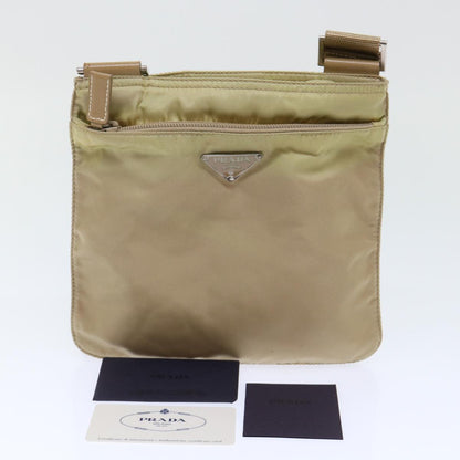 PRADA Shoulder Bag Nylon Beige Auth 50397