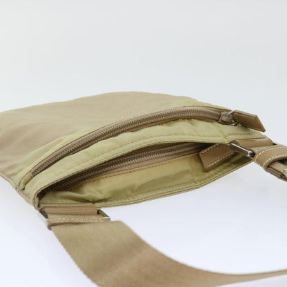 PRADA Shoulder Bag Nylon Beige Auth 50397