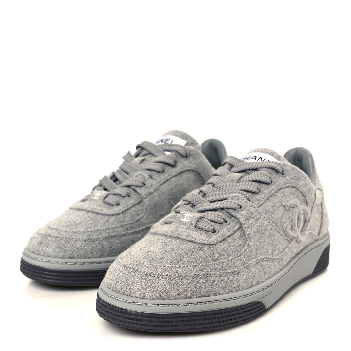Wool Mixed Fibers Womens CC Sneakers 36 Light Grey