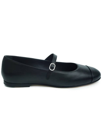 Mary Jane Lambskin Ballerina Flat Black Chanel
