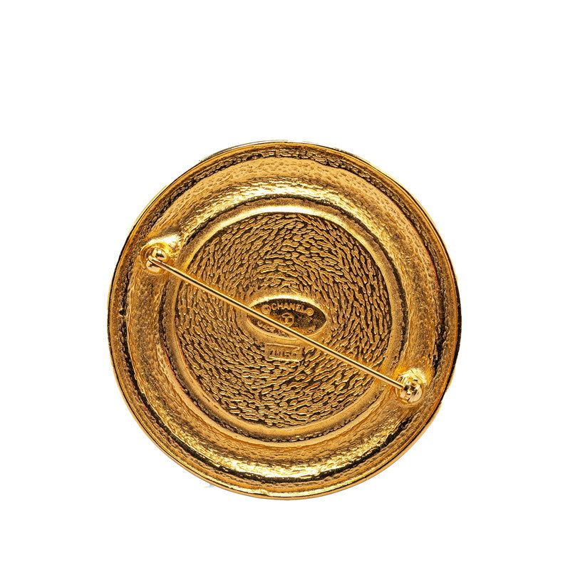 Chanel Gold Plated Cambon Round Brooch