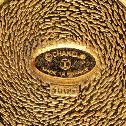 Chanel Gold Plated Cambon Round Brooch