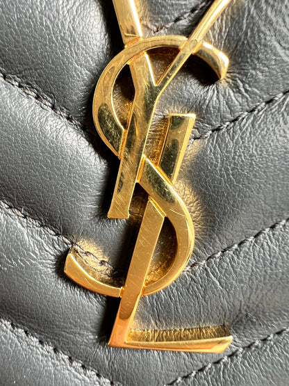 Yves Saint Laurent (YSL) Grey Monogram Clutch Pouch