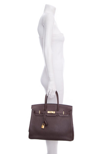 Hermès Chocolate 35 CM Birkin Handbag