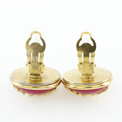 CHANEL Earring Plated Gold Red/gold Women Used