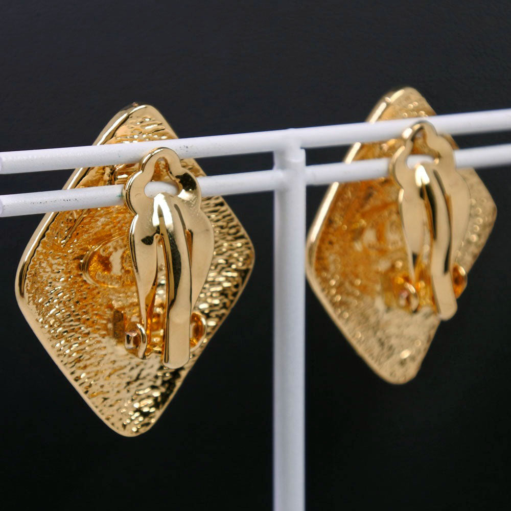 CHANEL Earring Plated Gold gold COCO Mark Women Used