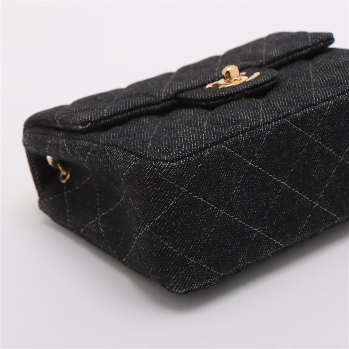 Chanel Mini Matrace 17 Denim Single Flap Single Chain Bag Black G  5th A35200