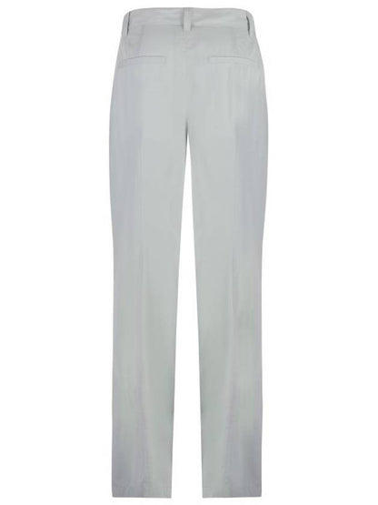Luxury Bottega Veneta Cotton Silk Wide Leg Slacks Cloud