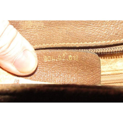 Gucci Guccissima Print Brown Two Way Coated Canvas Leather Multi Compartment