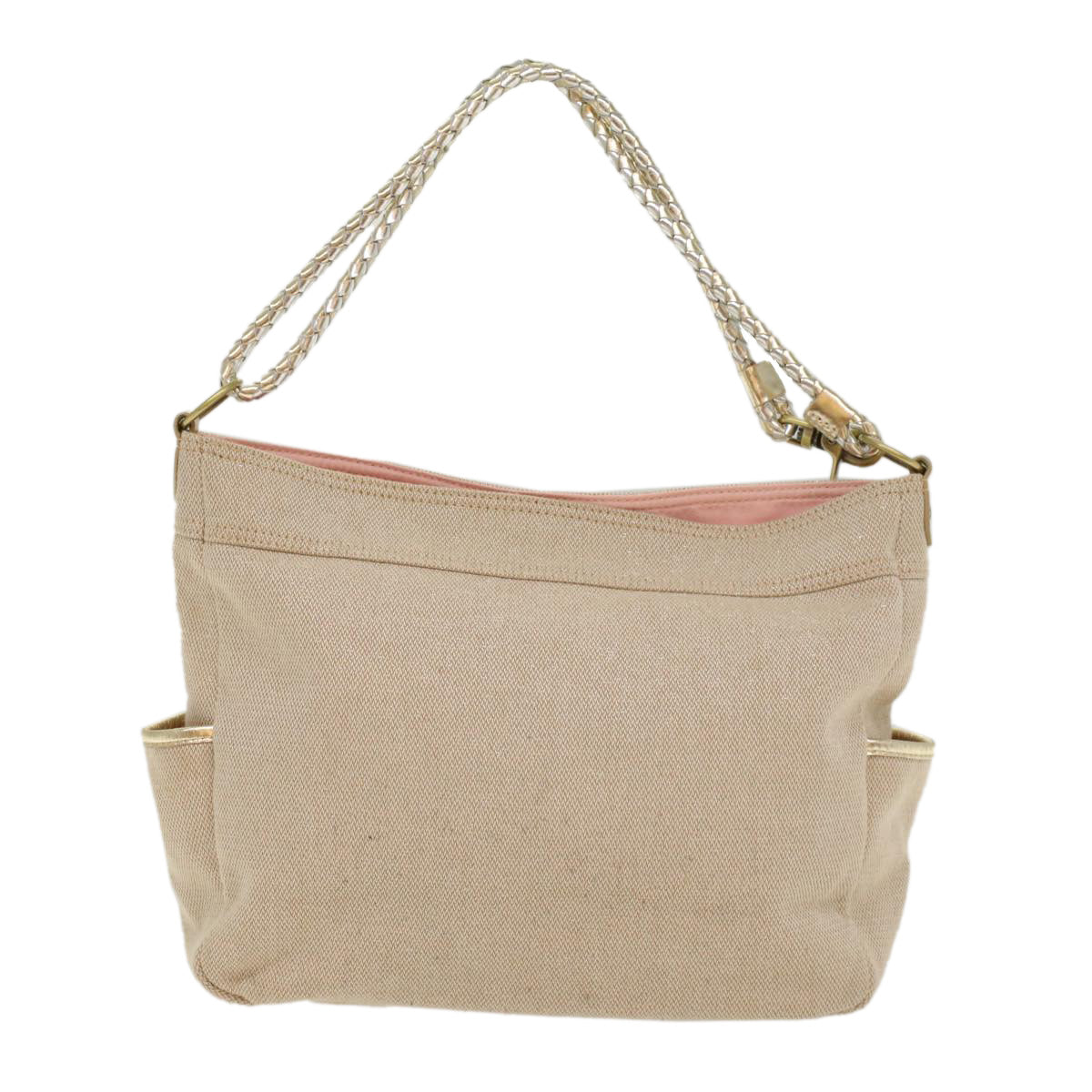 Burberry Blue Label Shoulder Bag Canvas Beige Auth 51700