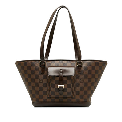 Louis Vuitton PM Handbag N51121 Brown PVC Leather Lady Louis Vuitton