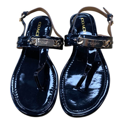 Sandals Designer By Coach In Black, Size:7.5