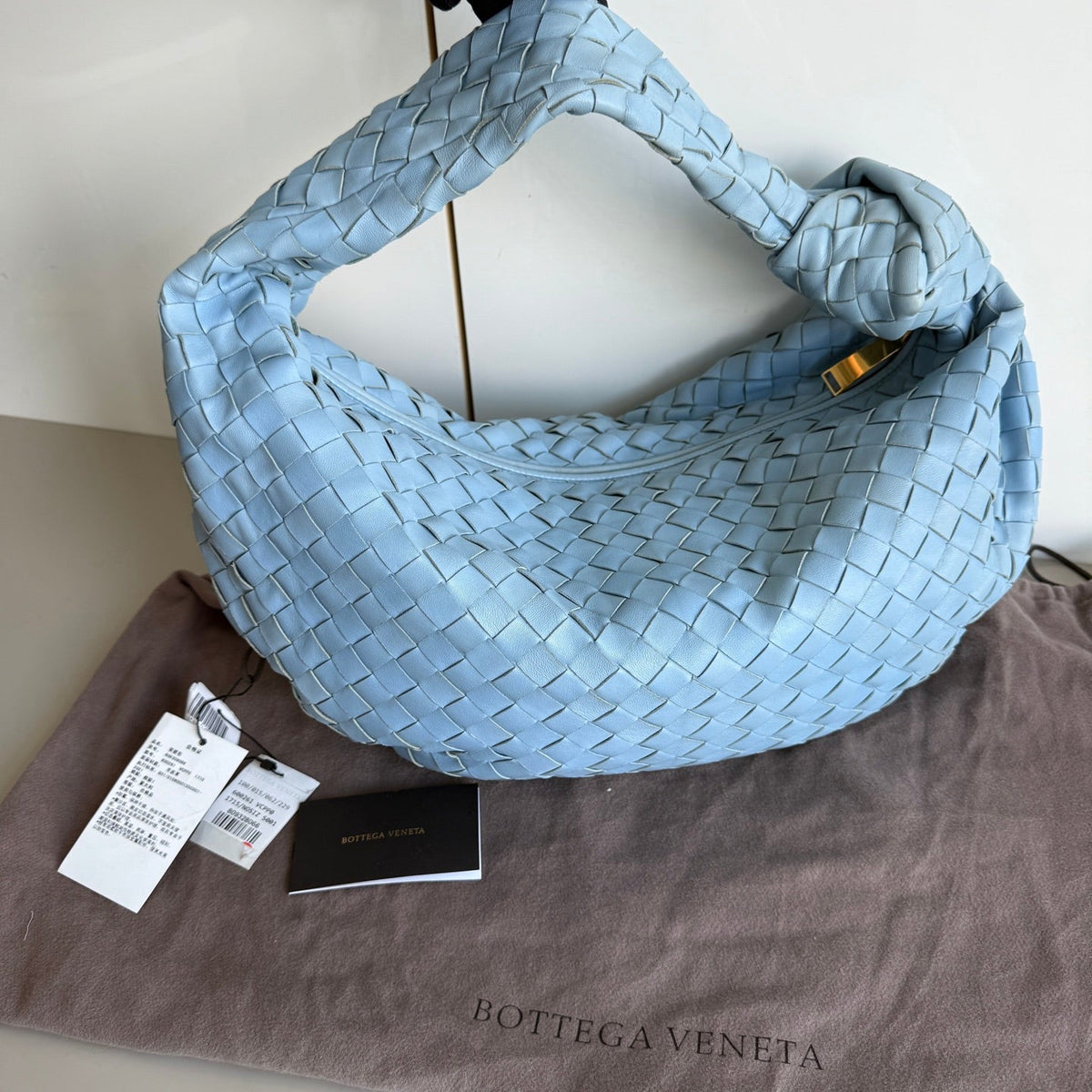 Bottega Veneta Jodie Small Baby Blue Lambskin Leather 40cm