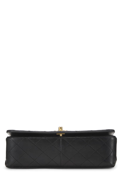 Chanel,  Black Quilted Lambskin Full Flap Small, Black