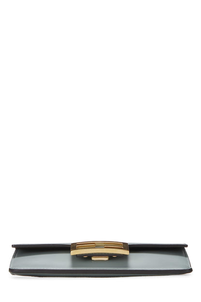 Fendi,  Green Leather Flat Baguette Bag Mini, Green