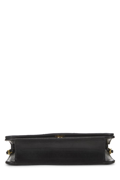 Chanel,  Black Quilted Lambskin Snap Full Flap Small, Black