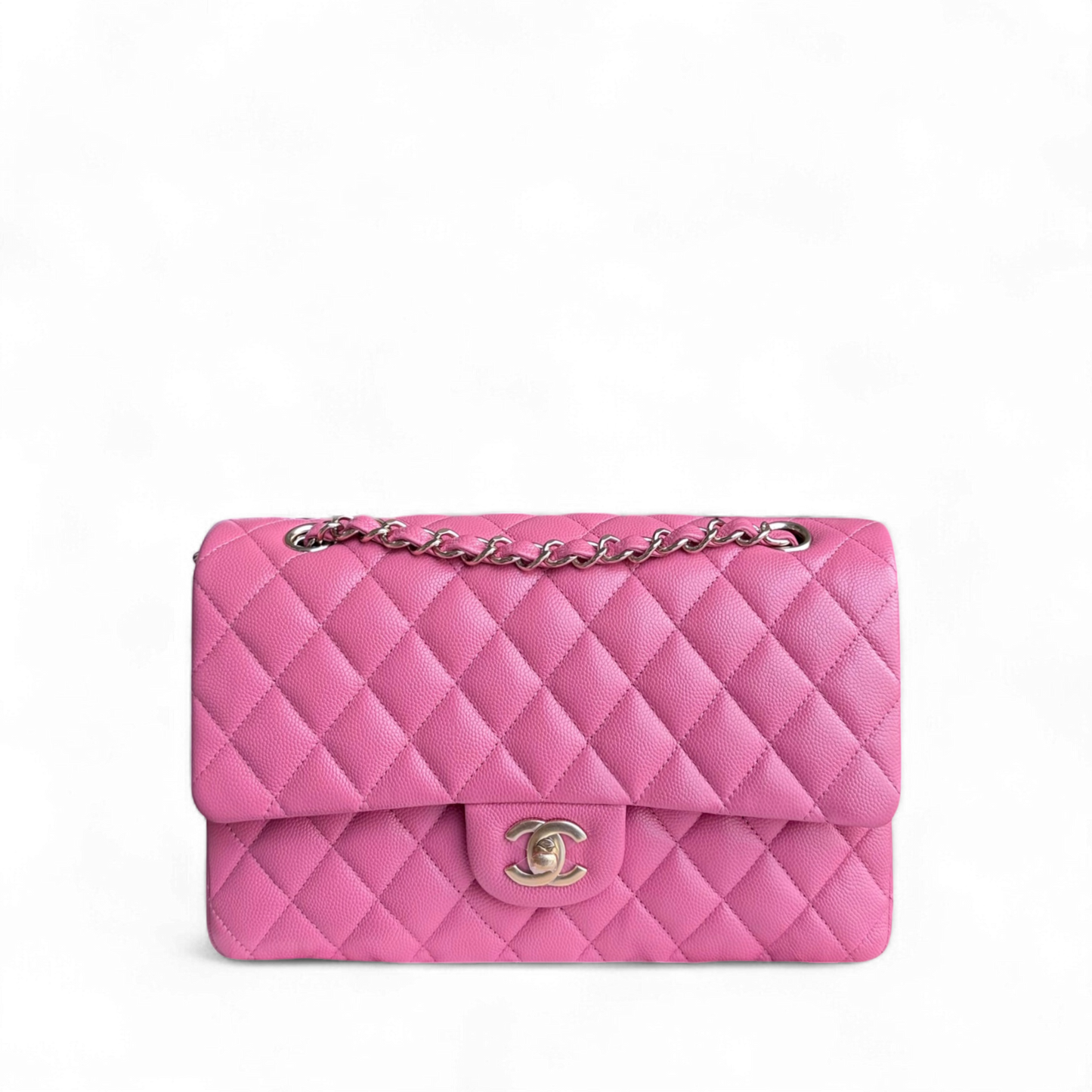 Chanel Classic Flap Medium - Caviar 25CM Quilted Grained Calfskin Pink Gold Hardware Series 28