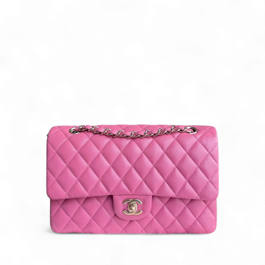Chanel Classic Flap Medium - Caviar 25CM Quilted Grained Calfskin Pink Gold Hardware Series 28