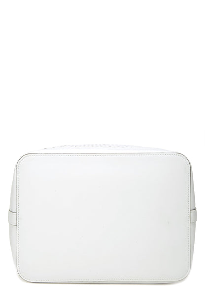 Louis Vuitton,  White Perforated Leather Noé, White