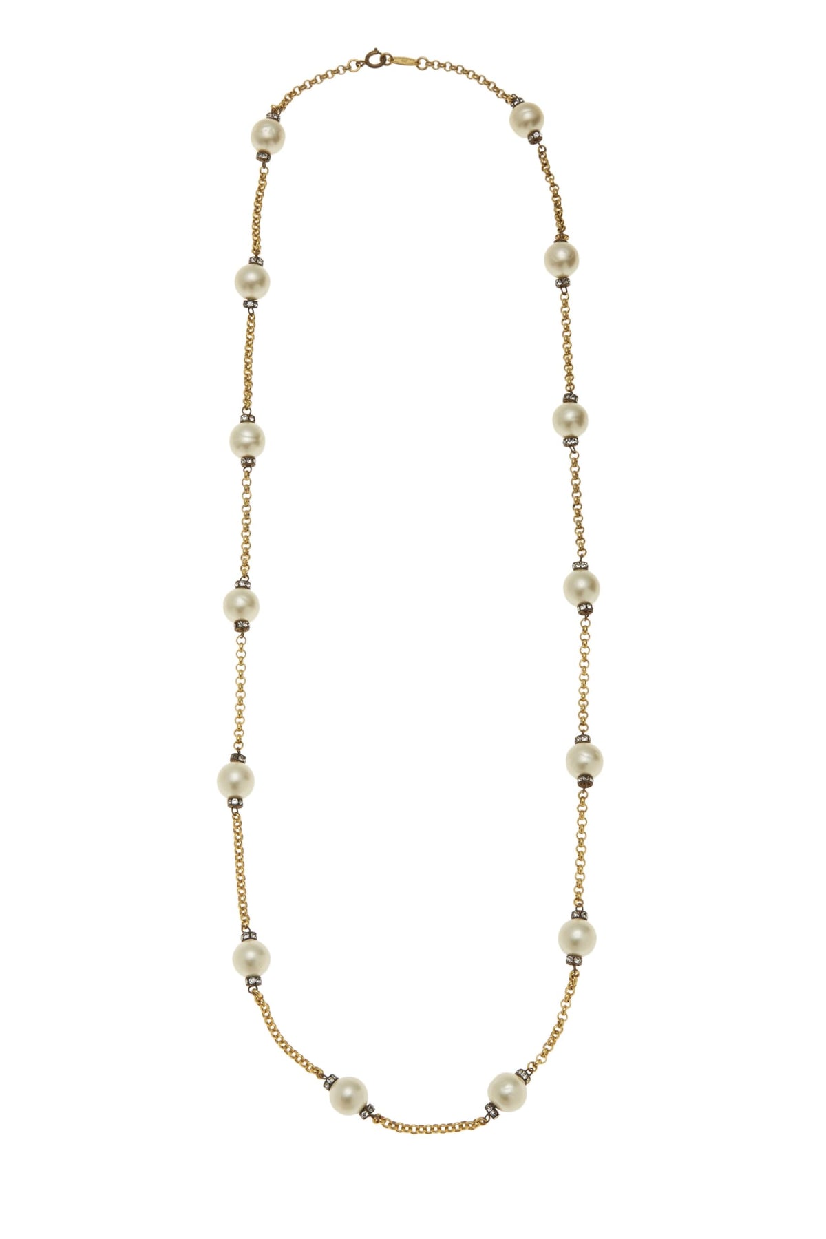 Chanel,  Faux Pearl & Crystal Necklace, Gold