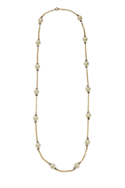 Chanel,  Faux Pearl & Crystal Necklace, Gold