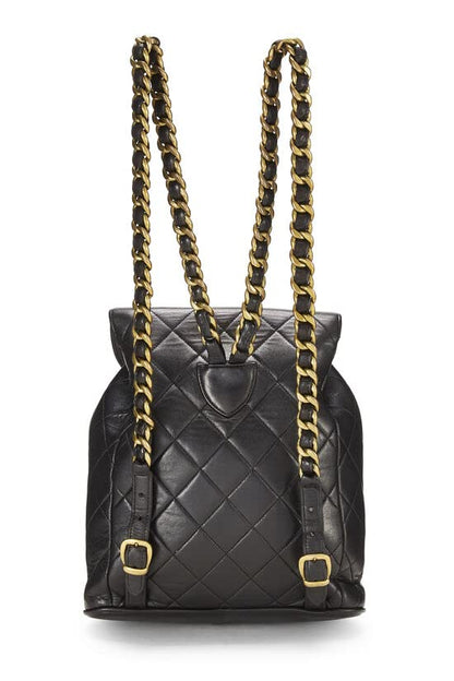CHANEL,  Black Quilted Lambskin 'CC' Classic Backpack Medium, Black