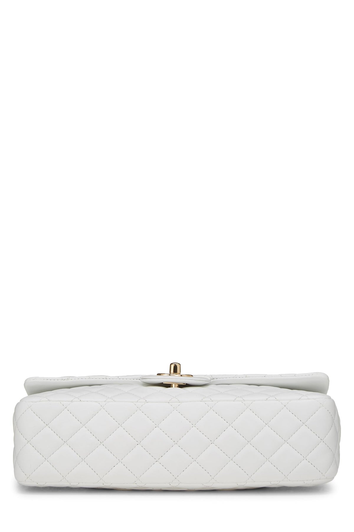 Chanel,  White Quilted Lambskin Valentine Flap Medium, White