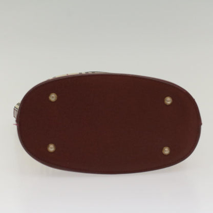 Burberry Nova Check Shoulder Bag Nylon Leather Beige Wine Red Auth 52038