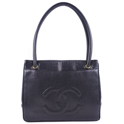 CHANEL Tote Bag Caviar skin black Women Used