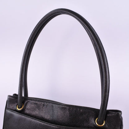 CHANEL Tote Bag Caviar skin black Women Used