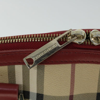 Burberry Nova Check Hand Bag PVC Leather 2way Beige Red Auth 52129