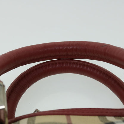 Burberry Nova Check Hand Bag PVC Leather 2way Beige Red Auth 52129