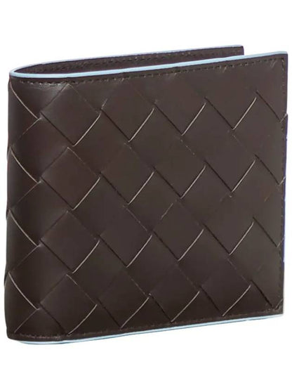 Luxury Bottega Veneta Intrecciato Half Half Wallet Brown