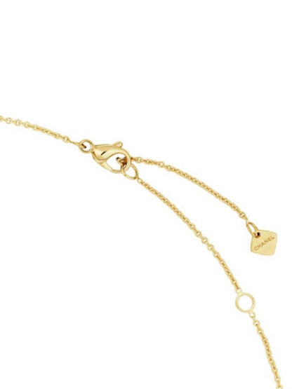Coco Crush Quilted Motif Necklace Gold Chanel