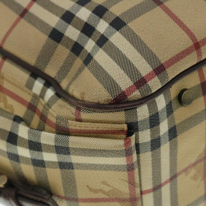 Burberry Nova Check Tote Bag PVC Leather Beige Brown Auth 52765