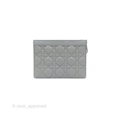 Christian Dior Dior Caro Every Dior Pouch Stone Gray Cannage Calfskin