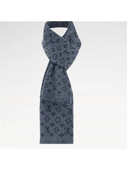 Louis Vuitton Monogram Classic Scarf Navy Blue M78525