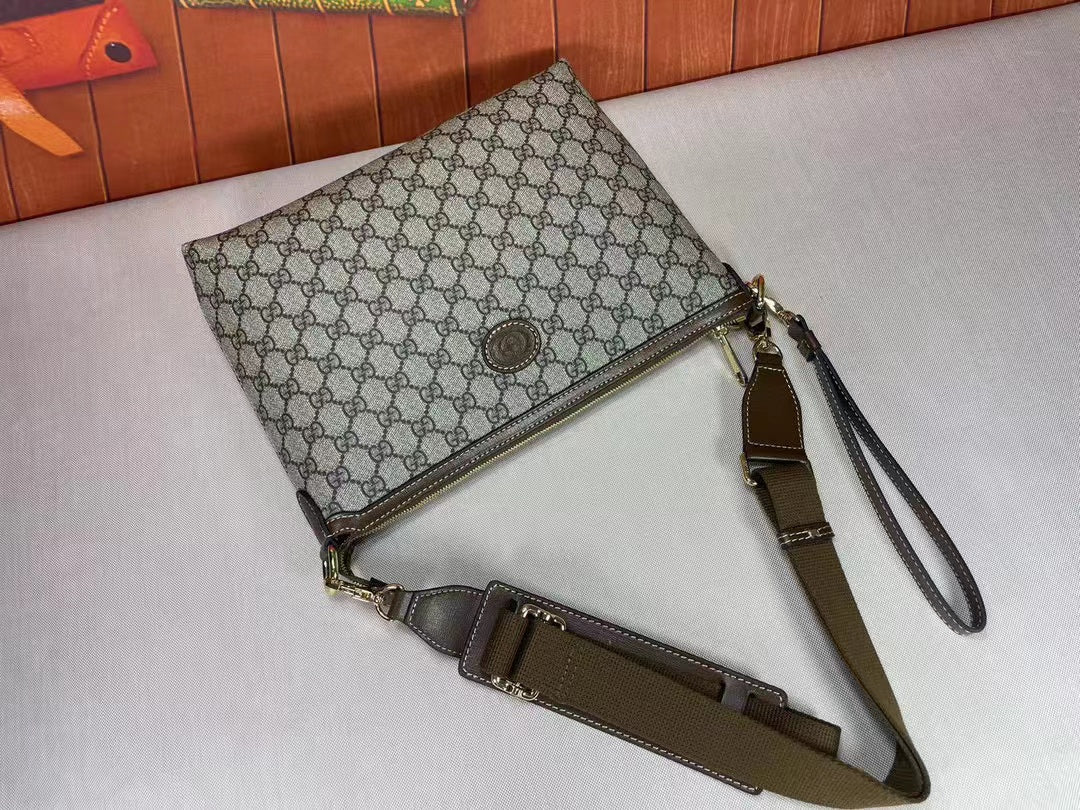 MBG050 Messenger Bag with Interlocking G / 11.8"W x 8.8"H x 2"D