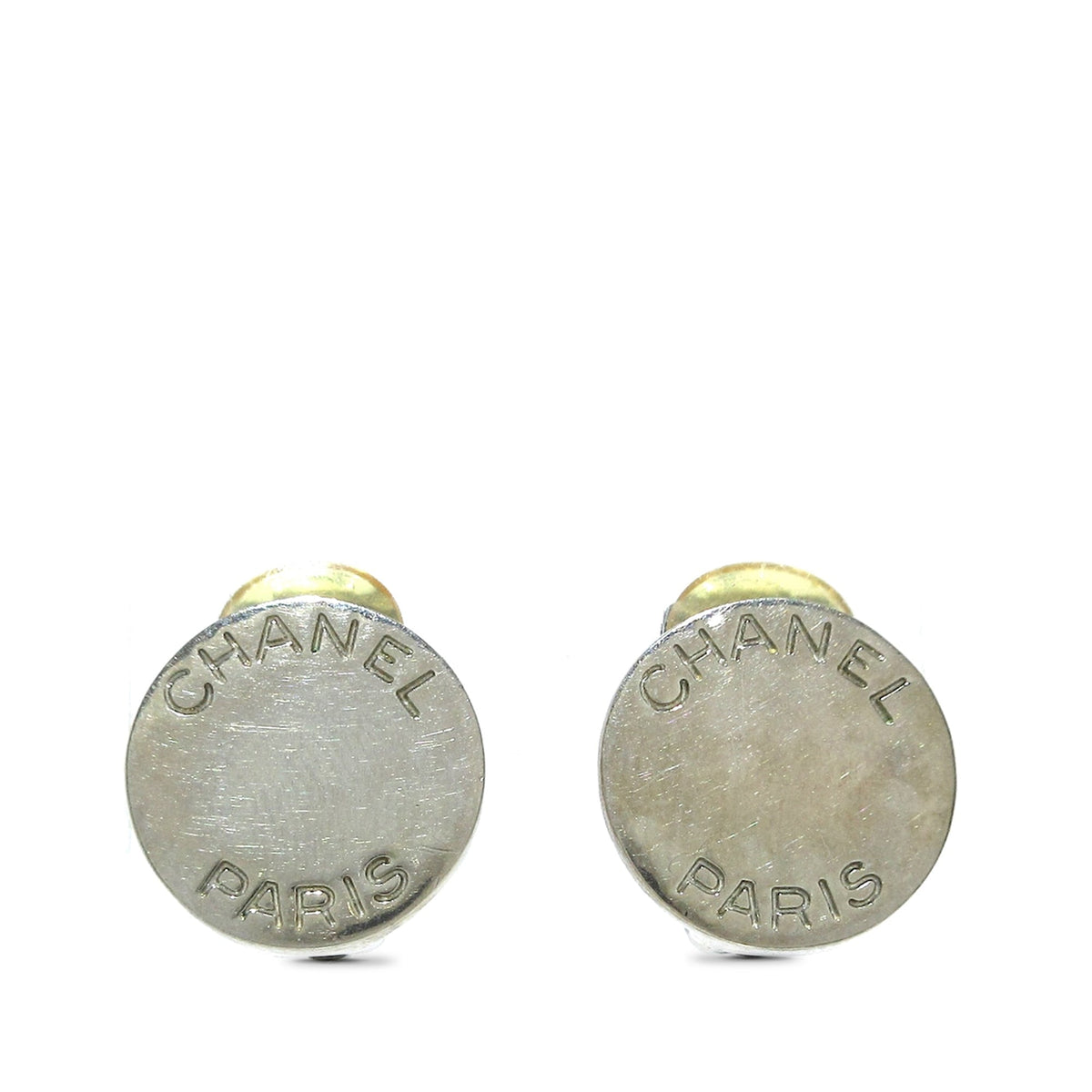 CHANEL Round Logo Clip On Earrings Costume Earrings