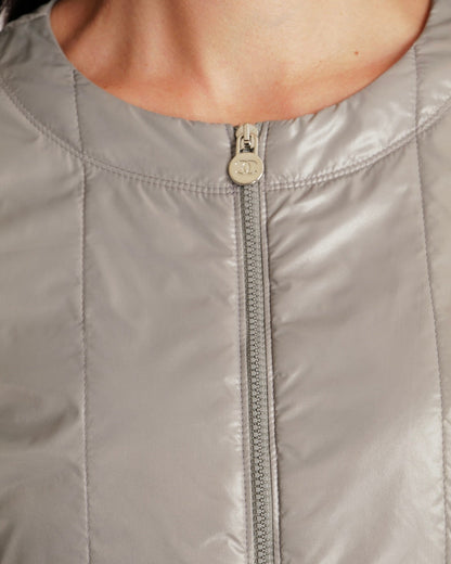 Chanel Grey Windbreaker Jacket with Silver CC Logo Buttons and Pocket Details Size FR 36 (UK 8)