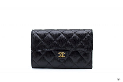 Chanel AP0232Y01864 Classic Flap Wallet Black   C3906 Caviar Short Wallet Ghw
