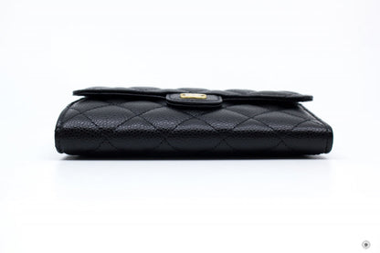 Chanel AP0232Y01864 Classic Flap Wallet Black   C3906 Caviar Short Wallet Ghw