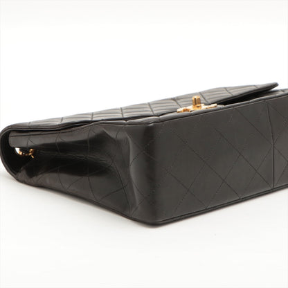 CHANEL DECAMATRASE Lambskinkin Single Flap Double Chain Bag Black Gold  4th