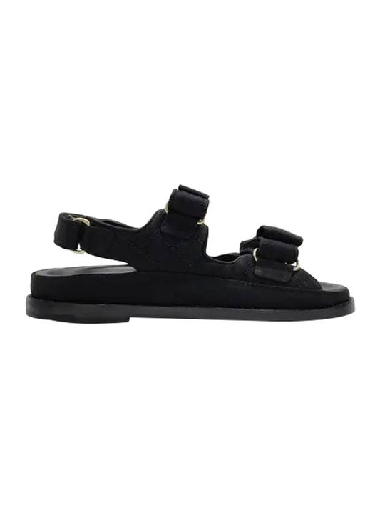 WoMen's Ribbon Velcro Sandals Black Chanel
