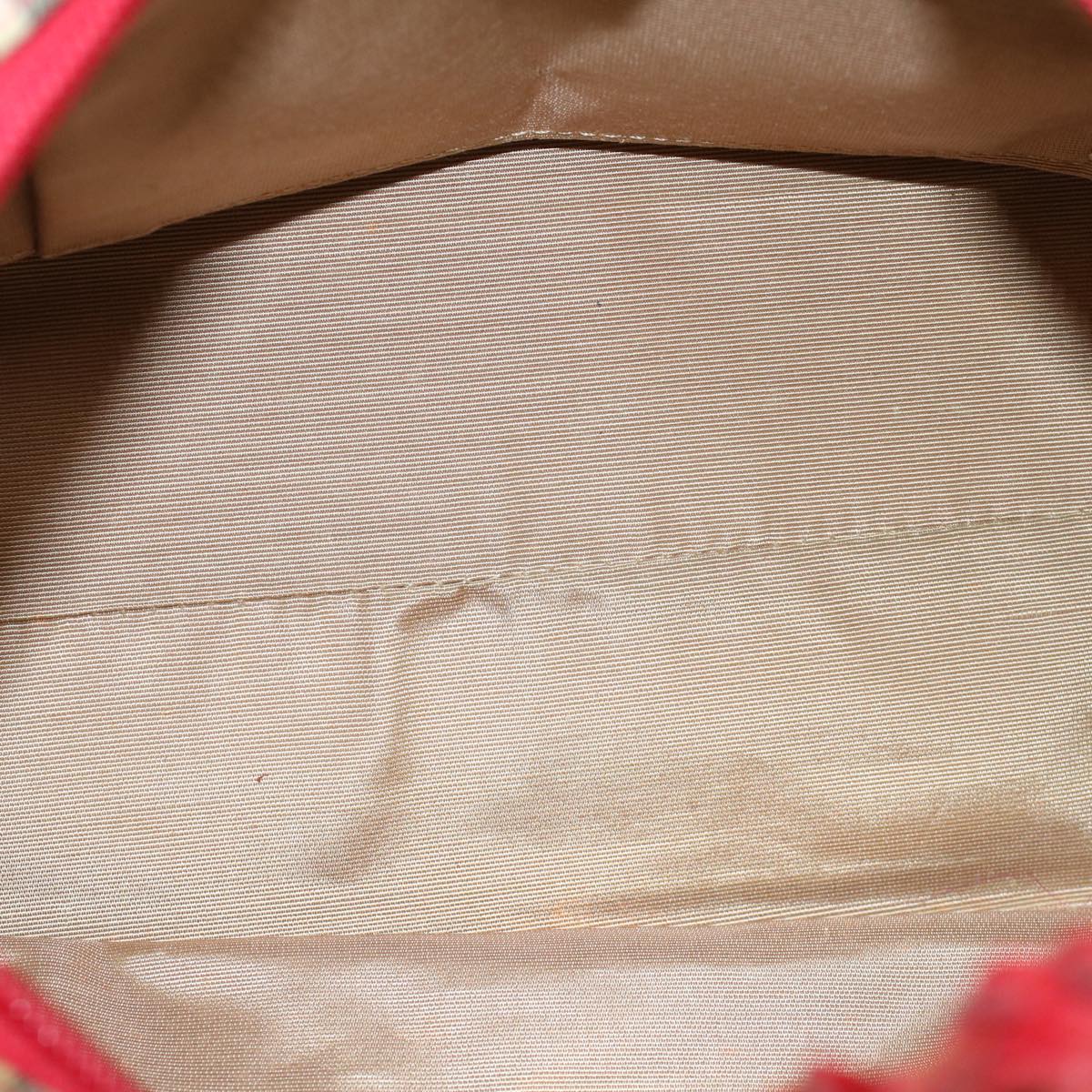 BurberrySs Nova Check Hand Bag Canvas Leather Beige Red Auth 53395