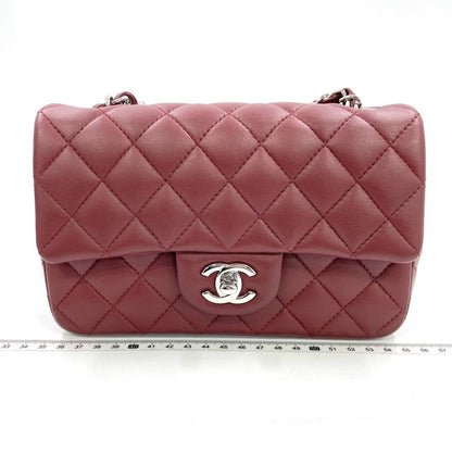 Chanel Classic Flap Rectangular Mini Burgundy Lambskin Silver HW, 2019