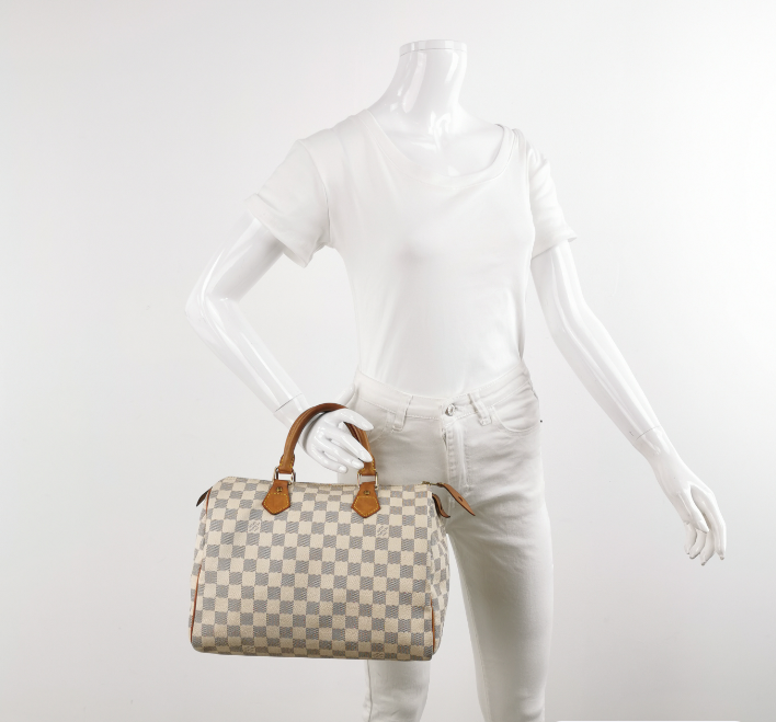 LV Louis Vuitton Damier Azur speedy 30 bag white 30cm*21cm*17.5cm 250210781057004